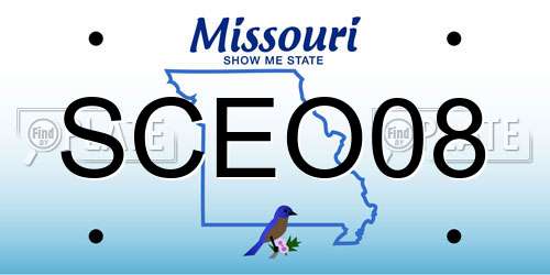 SCEO08 Missouri License Plate
