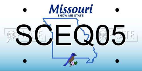 SCEQ05 Missouri License Plate