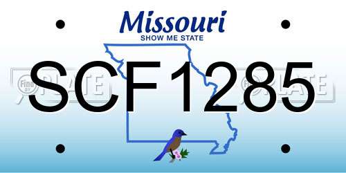 SCF1285 Missouri License Plate