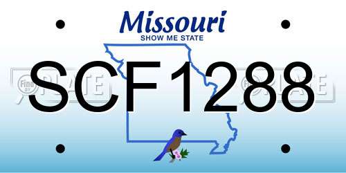SCF1288 Missouri License Plate