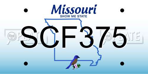 SCF375 Missouri License Plate