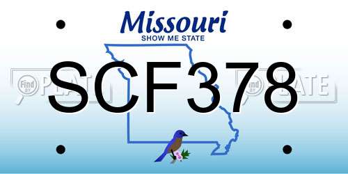 SCF378 Missouri License Plate