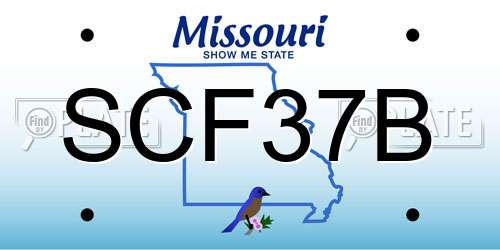 SCF37B Missouri License Plate
