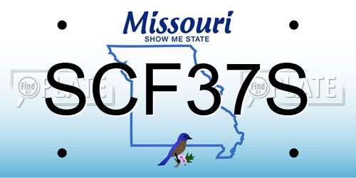 SCF37S Missouri License Plate