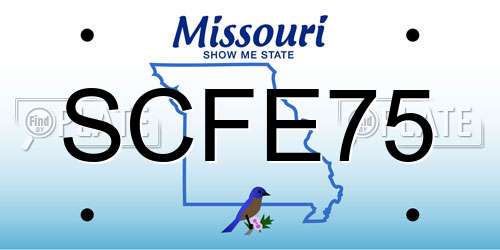SCFE75 Missouri License Plate