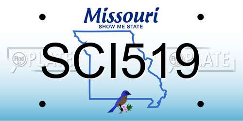 SCI519 Missouri License Plate