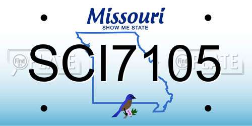 SCI7105 Missouri License Plate