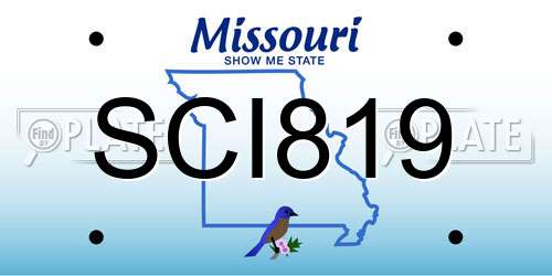 SCI819 Missouri License Plate
