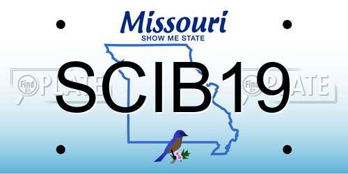 SCIB19 Missouri License Plate