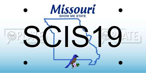 SCIS19 Missouri License Plate