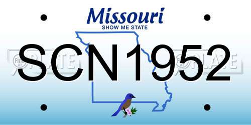 SCN1952 Missouri License Plate