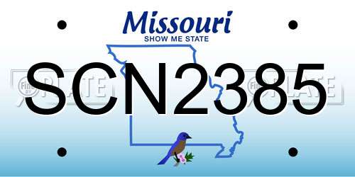 SCN2385 Missouri License Plate