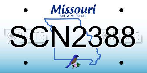 SCN2388 Missouri License Plate