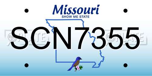 SCN7355 Missouri License Plate