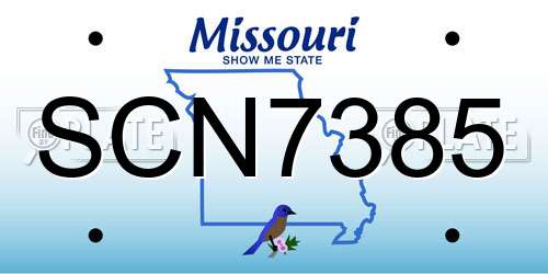 SCN7385 Missouri License Plate