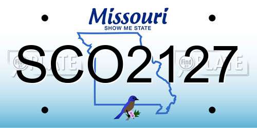 SCO2127 Missouri License Plate
