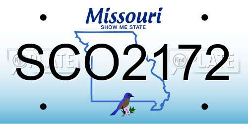 SCO2172 Missouri License Plate