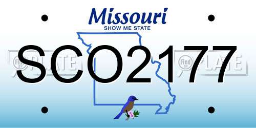 SCO2177 Missouri License Plate