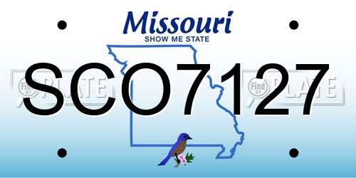 SCO7127 Missouri License Plate