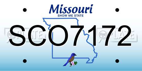 SCO7172 Missouri License Plate