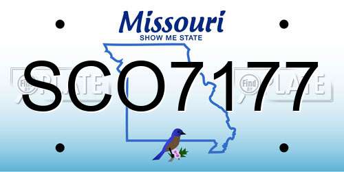 SCO7177 Missouri License Plate