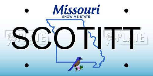 SCOTITT Missouri License Plate