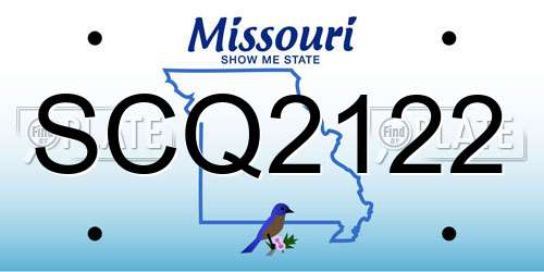 SCQ2122 Missouri License Plate