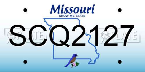 SCQ2127 Missouri License Plate
