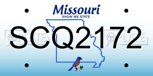 SCQ2172 Missouri License Plate