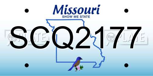 SCQ2177 Missouri License Plate