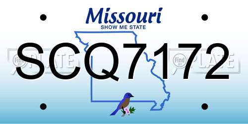SCQ7172 Missouri License Plate