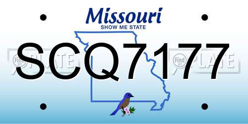 SCQ7177 Missouri License Plate
