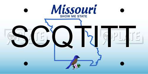 SCQTITT Missouri License Plate