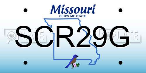 SCR29G Missouri License Plate
