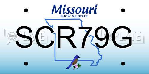 SCR79G Missouri License Plate
