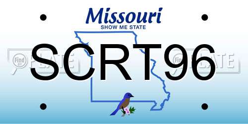 SCRT96 Missouri License Plate