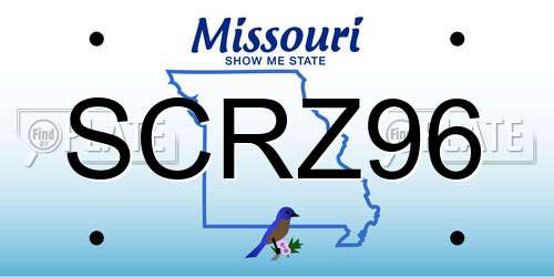 SCRZ96 Missouri License Plate