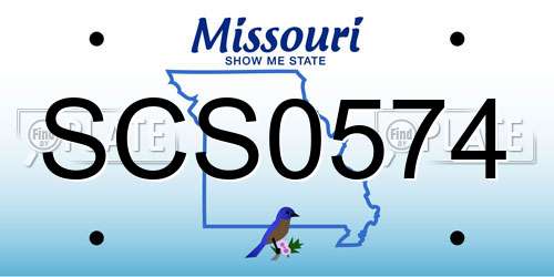 SCS0574 Missouri License Plate
