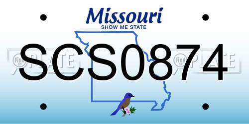 SCS0874 Missouri License Plate