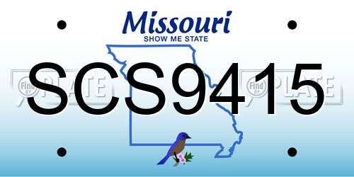 SCS9415 Missouri License Plate