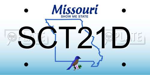 SCT21D Missouri License Plate