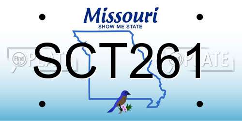 SCT261 Missouri License Plate