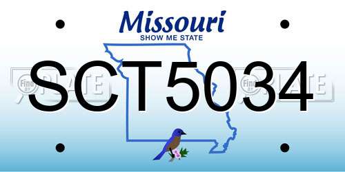 SCT5034 Missouri License Plate