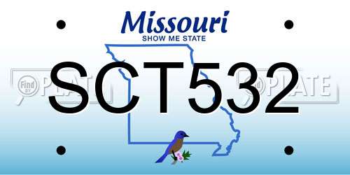 SCT532 Missouri License Plate