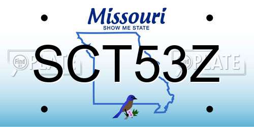SCT53Z Missouri License Plate