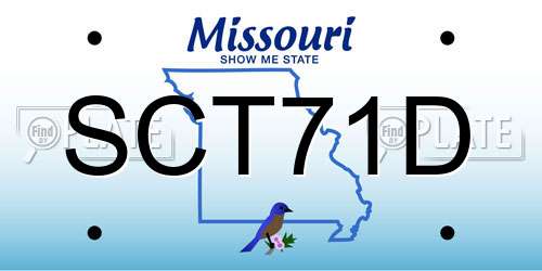 SCT71D Missouri License Plate