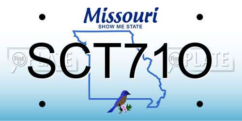 SCT71O Missouri License Plate