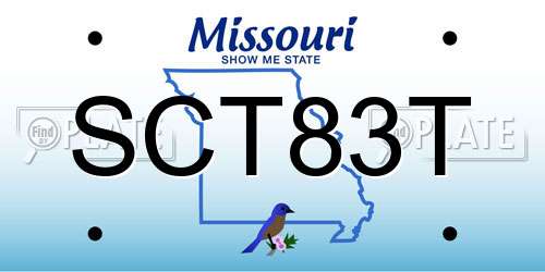SCT83T Missouri License Plate