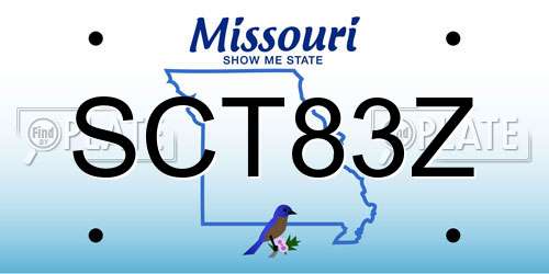SCT83Z Missouri License Plate