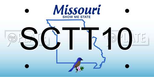 SCTT10 Missouri License Plate